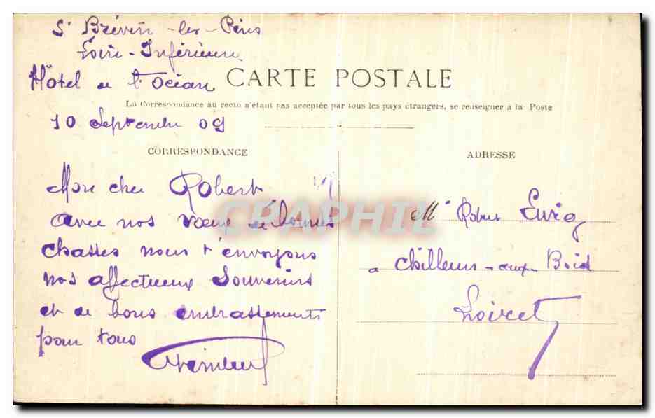 CPA Saint Marc Rochers de Chemoulin — Rückseite