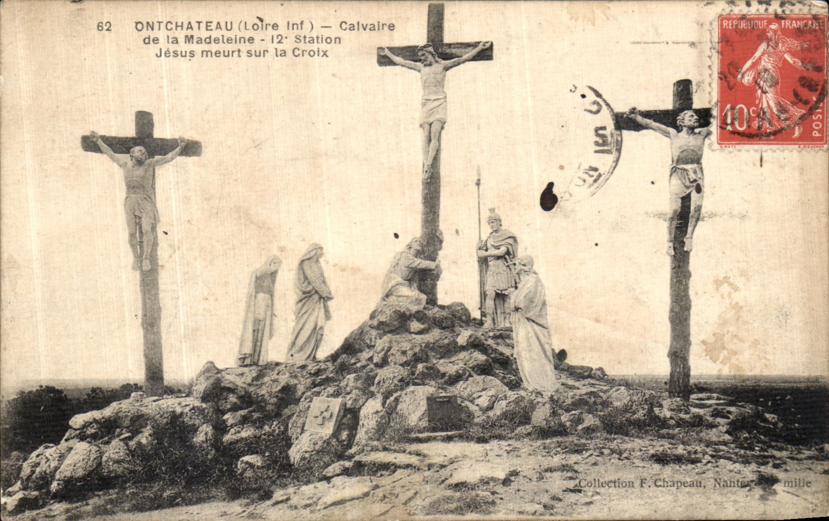 CPA Pontchateau Calvaire de la Madeleine 12eme station jesus meurt sur la Croix