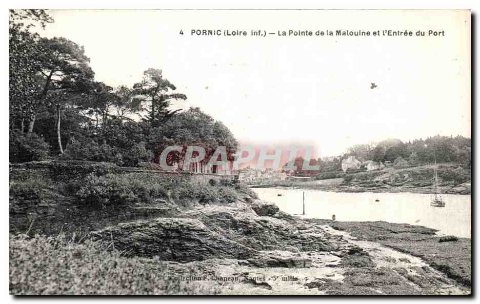 CPA Pornic La Pointe de la Malouine et l Entree du Port