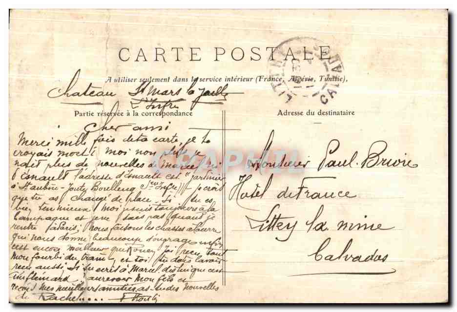 CPA St Mars La Jaille Chateau de La Ferronnays — Rückseite