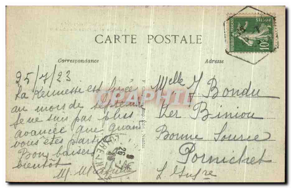 CPA Pornic l Entree et la Place du Chateau — Rückseite