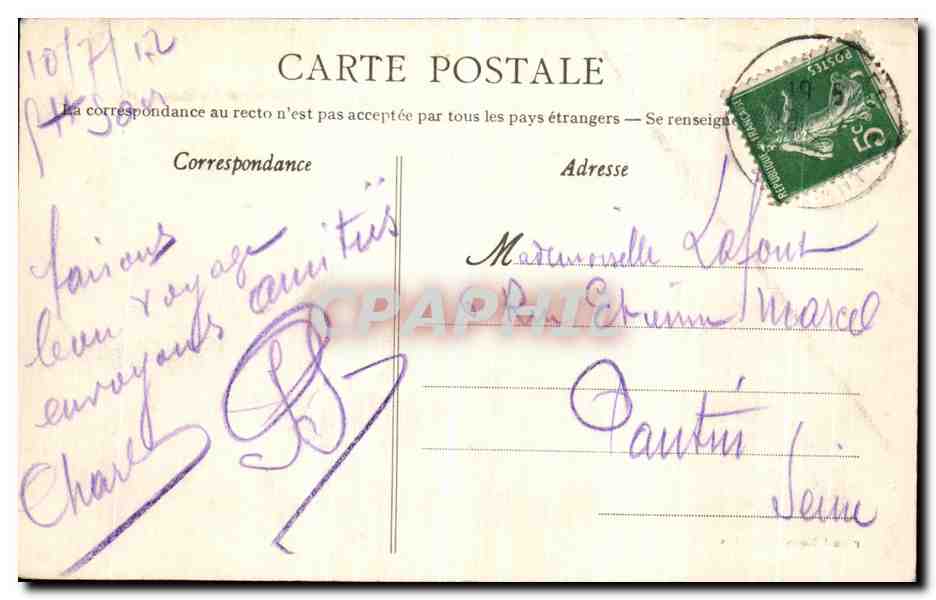 CPA Ste Marie sur Mer La Cote des Degouttoirs — Rückseite