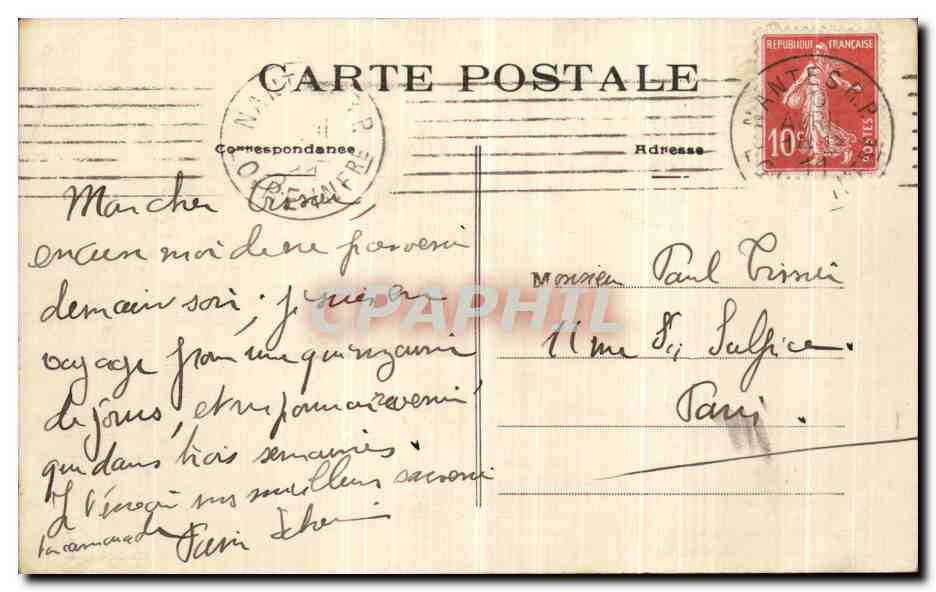 CPA Clisson Le Chateau Quartier et Eglise Notre Dame — Back