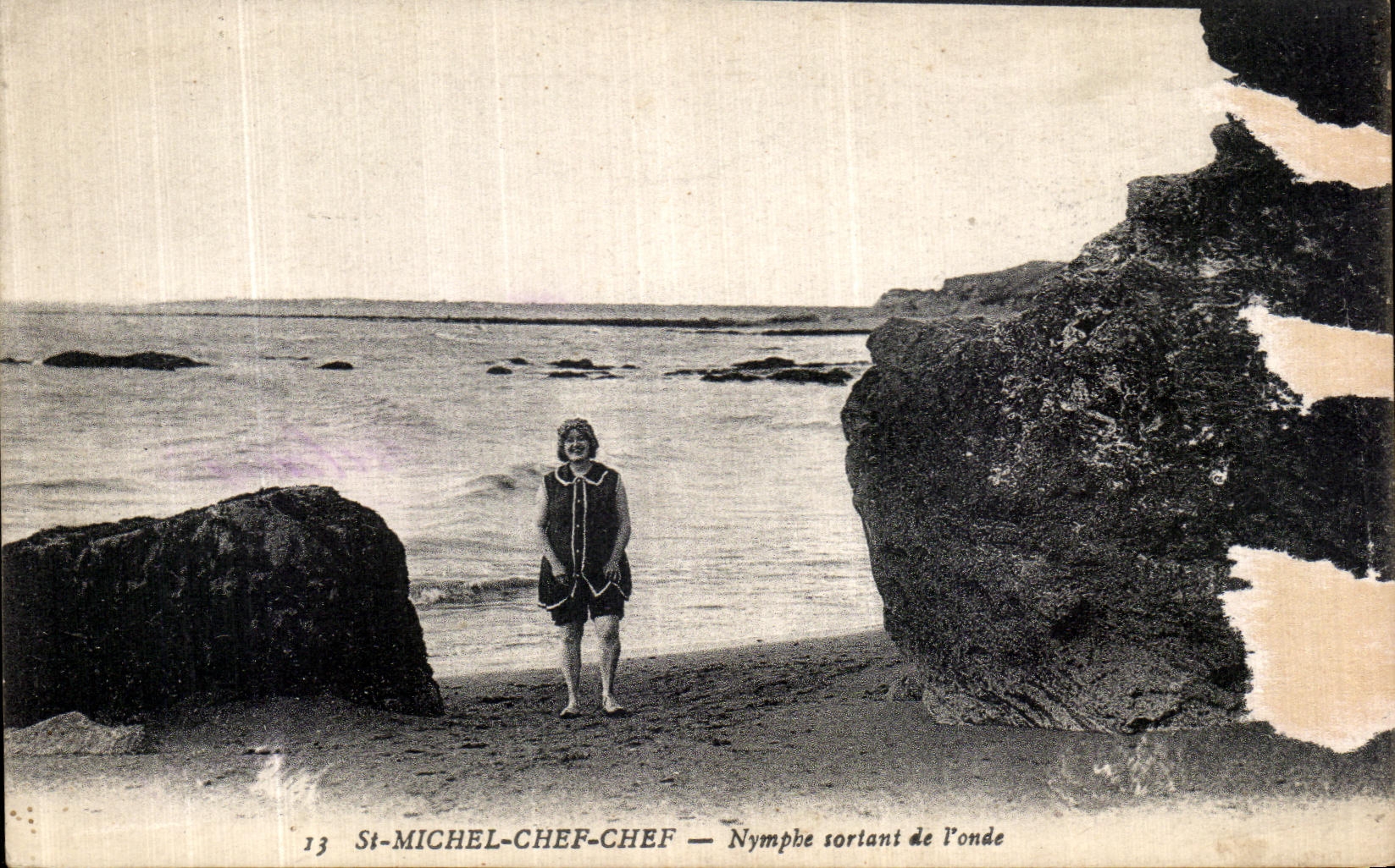 CPA St Michel Chef Chef Nymphe Sortant de l onde