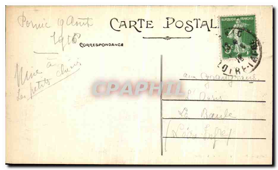 CPA Pornic La Cote et la Plage de le Noeveillard — Rückseite