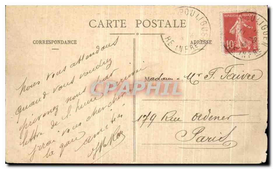 CPA A Travers Les Marais Salants Mulons de Sel  — Rückseite