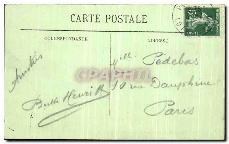 CPA Pornic Le Rocher de la Vierge — Rückseite