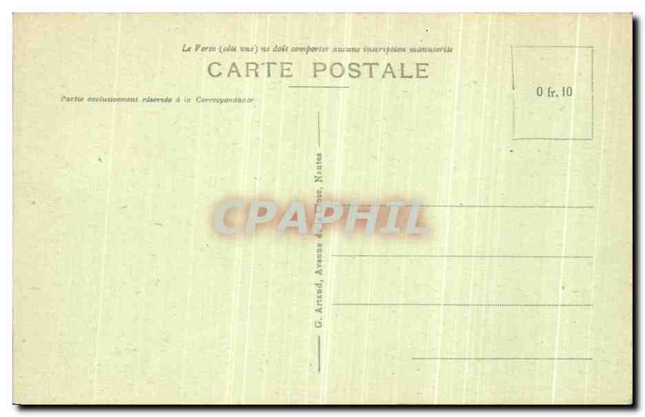 CPA Piriac Les Cotes du Pouler et le Semaphore Dans le Medailion Barques de Peche devant la cote de grain  — Rückseite