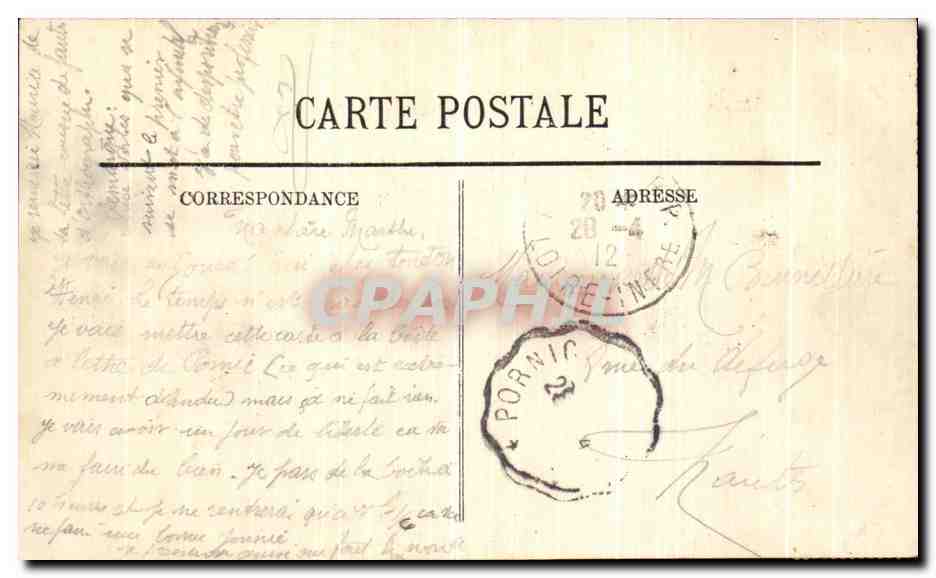 CPA Pornic Vue Generale de L Entree du Port  — Back