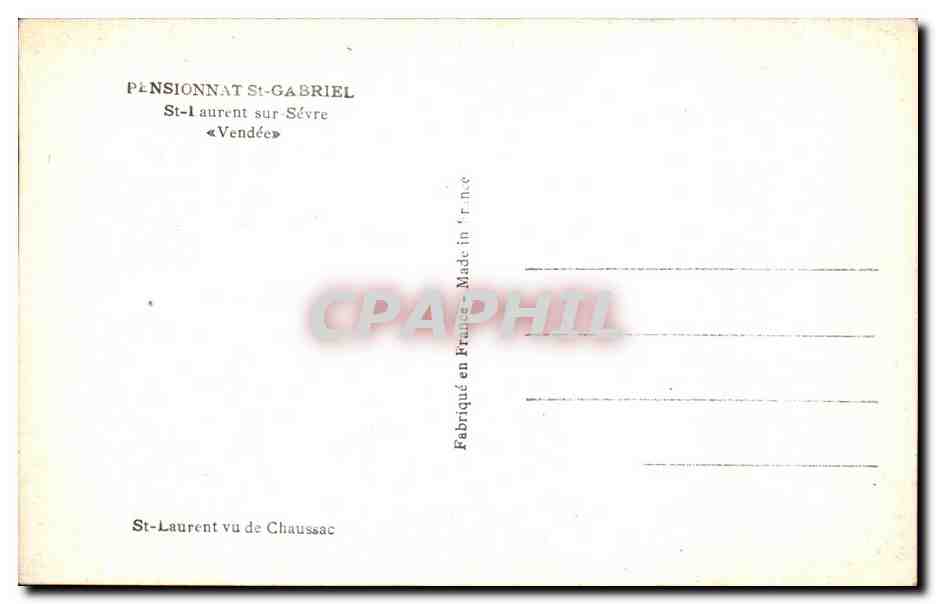 CPA Pensionnat St Gabriel St Laurent Sur Sevre  — Rückseite