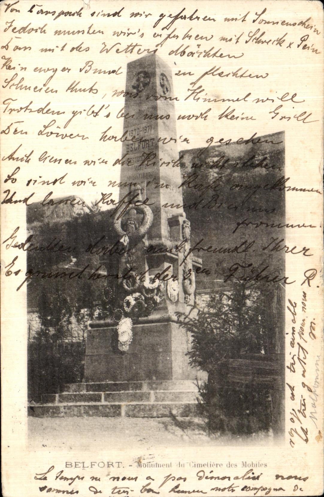 CPA Belfort Monument du cimetiere des mobiles Militaria 
