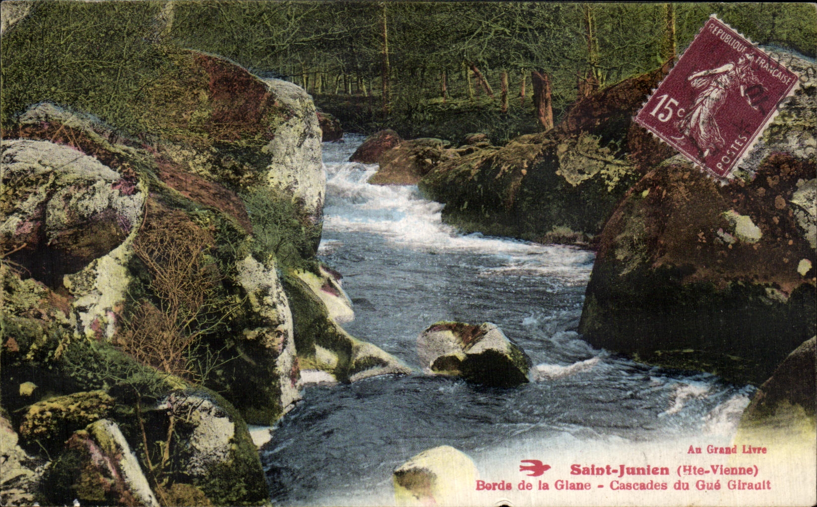 CPA Saint Junien Bords de la Glane Cascades du Gue Girault