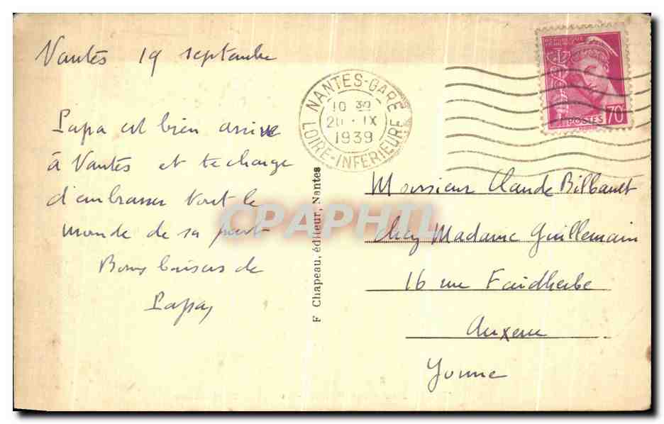 CPA Nantes Jardin Des Plantes Le Lycee Clemenceau — Verso