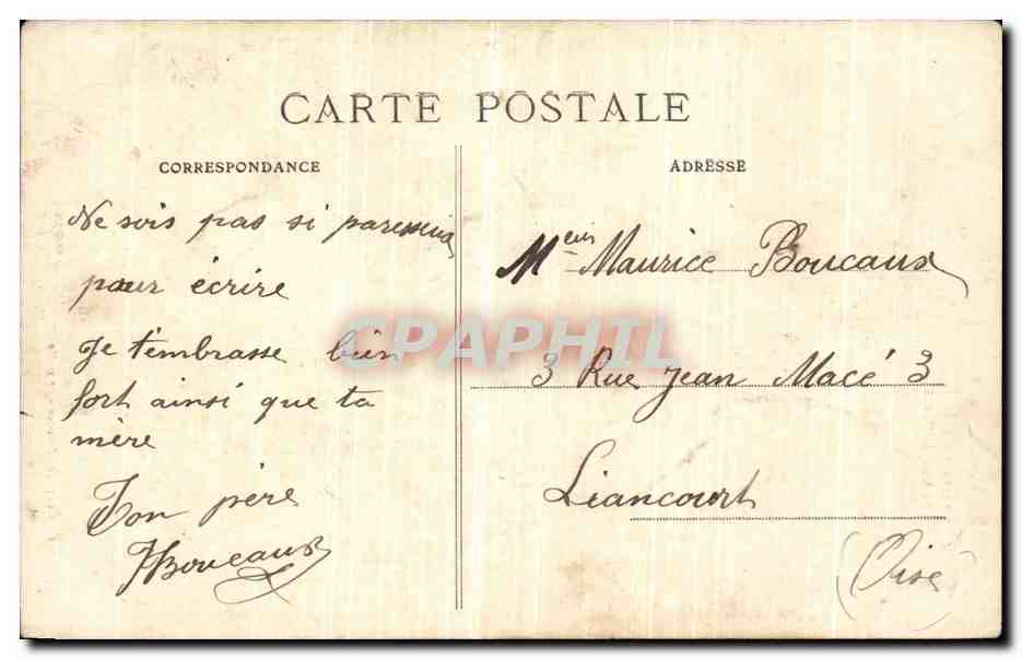 CPA Nantes Monument des Combattants Militaria — Verso
