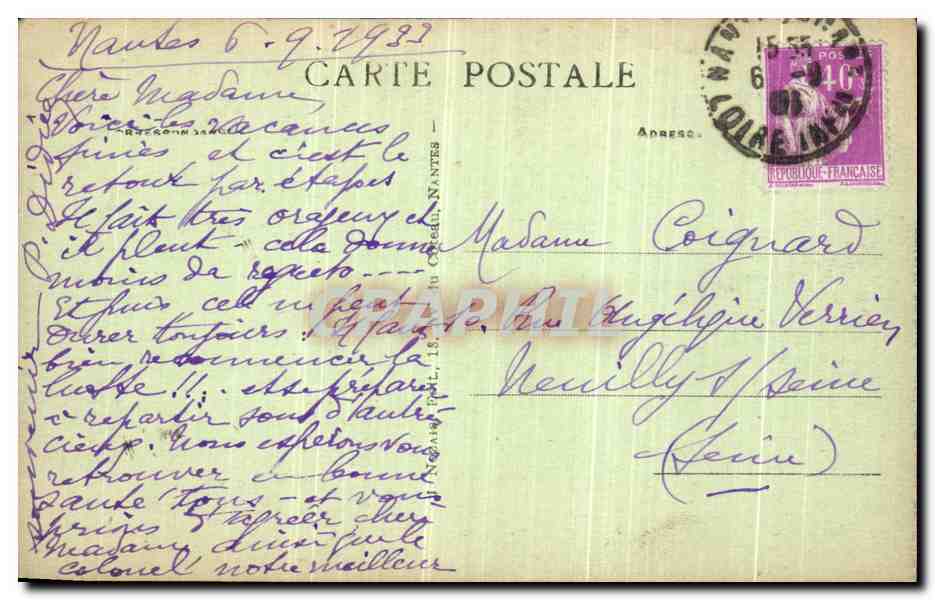 CPA Nantes Les Douves et les Trois Tours du chateau de la duchesse Anne — Rückseite