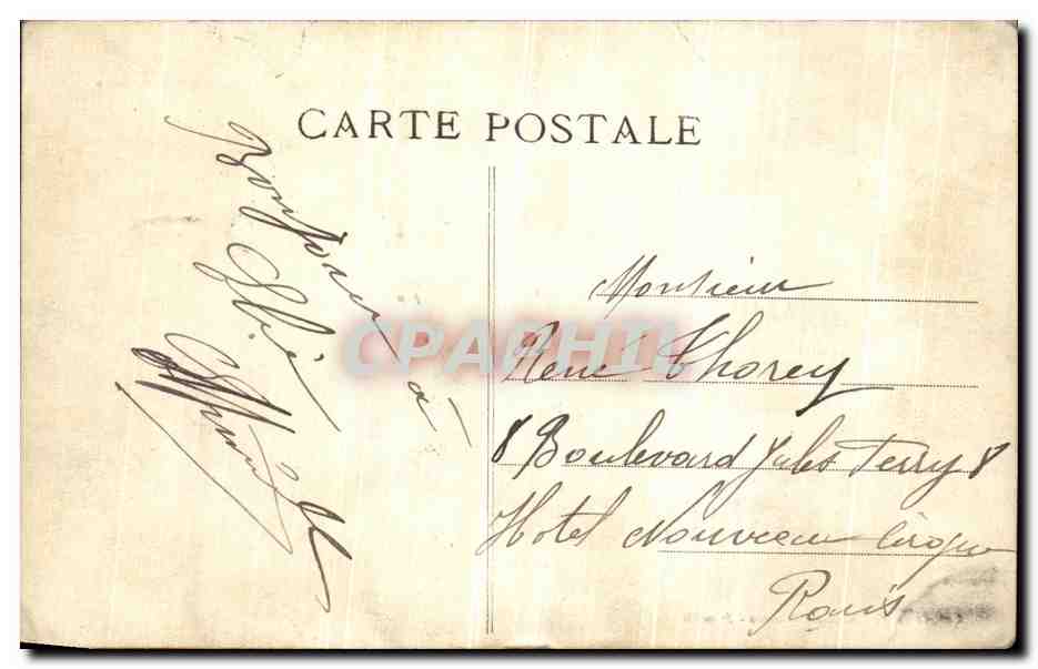 CPA Nantes Place et quai de la Bourse Train — Rückseite