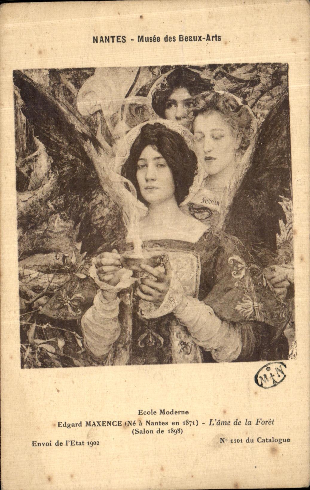 CPA Nantes Musee des Beaux Arts Edgard Maxence L ame de la foret Salon de 1898