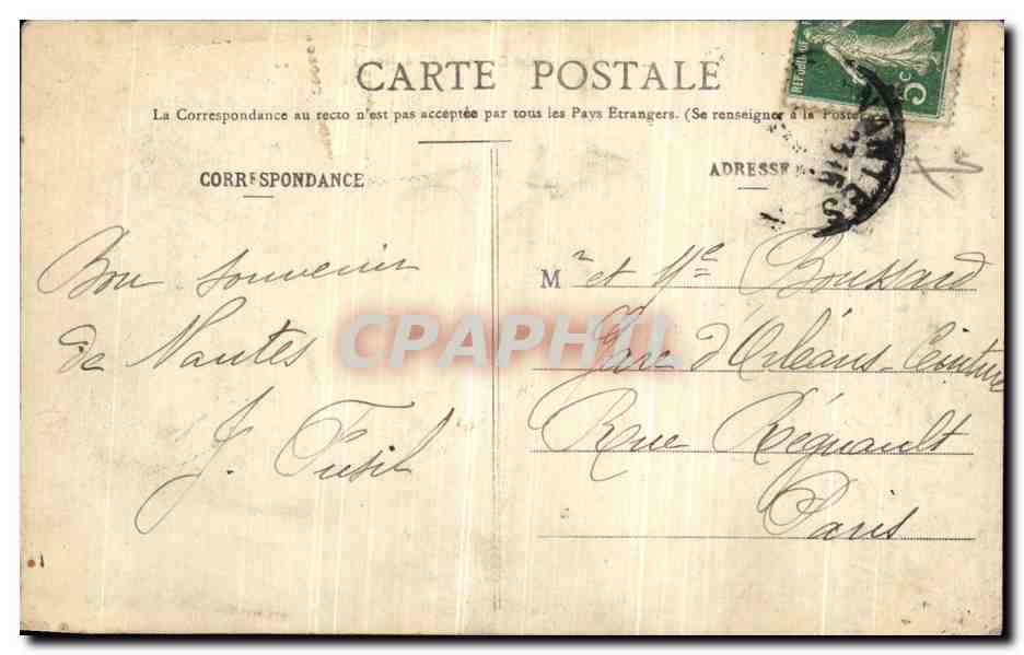 CPA Nantes Le Chateau Cote Nord — Verso