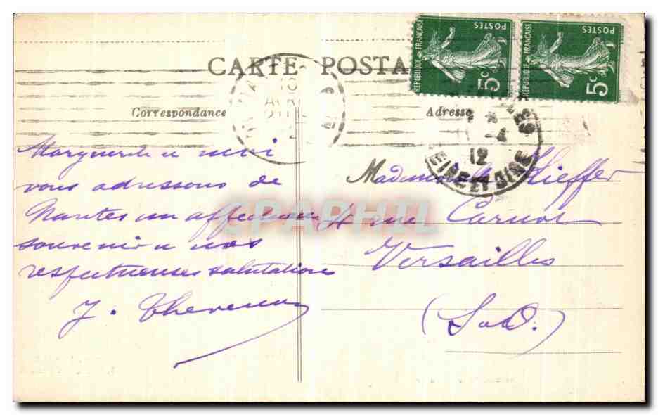 CPA Nantes Tombeau des Carmes — Verso