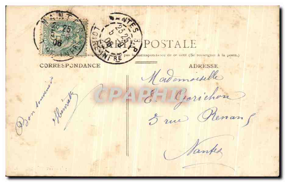 CPA Nantes Le Chateau Les Trois Tourelles  — Verso