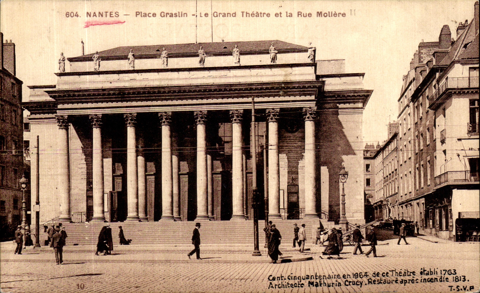 CPA Nantes Place Graslin Le Grand Thearte et la Rue Moliere 