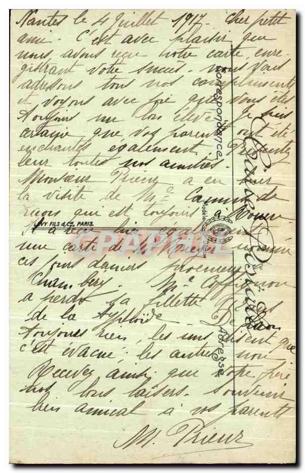 CPA Nantes Le Chateau Les trois tours — Verso