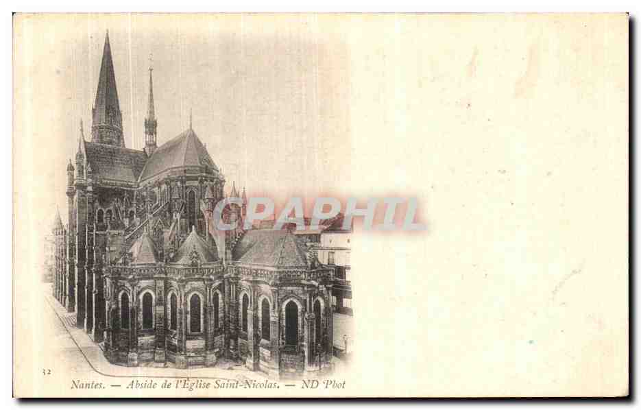 CPA Nantes Abside de l Eglise Saint Nicolas 
