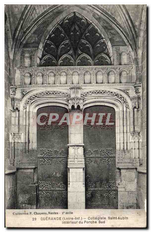 CPA Guerande Collegiale Saint Aubin Interieur du Porche Sud 