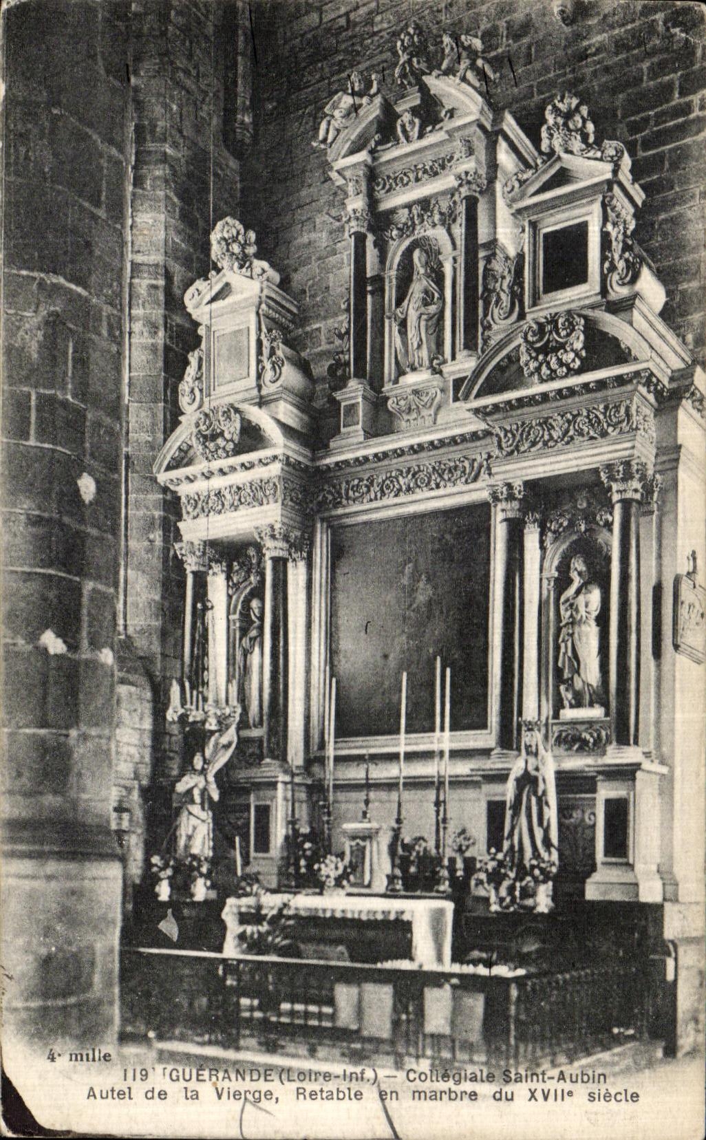 CPA Guerande Collegiale Saint Aubin Autel de la Vierge Retable en Marbre du 17eme