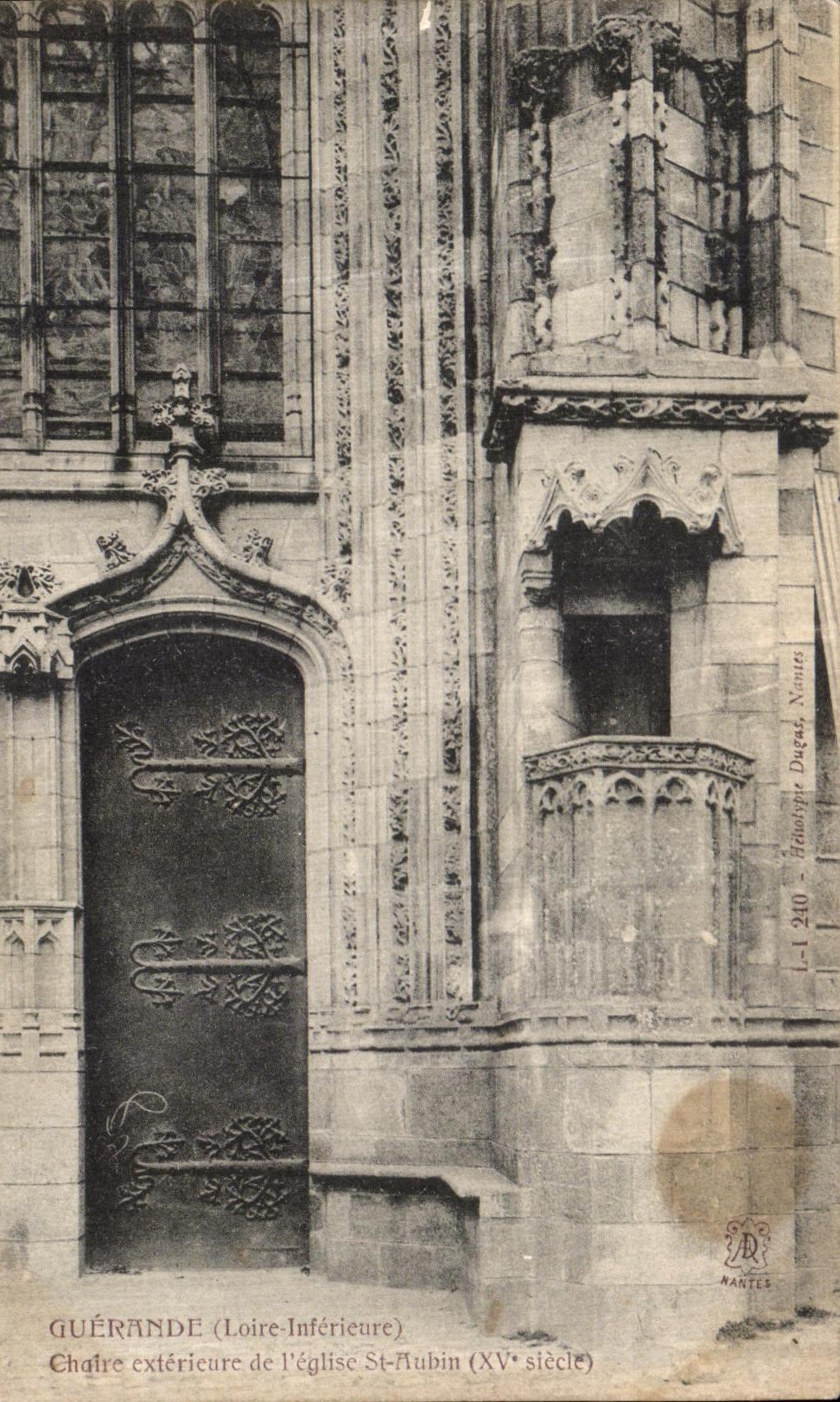 CPA Guerande Collegiale Saint Aubin Portail et Chaire Exterieure 