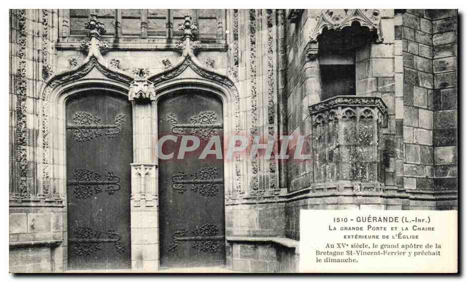 CPA Guerande La Grande Porte et La Chaire exterieure de l eglise 