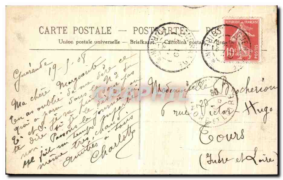 CPA Guerande Les Remparts La Tour De L Abreuvoir et les Douves  — Rückseite