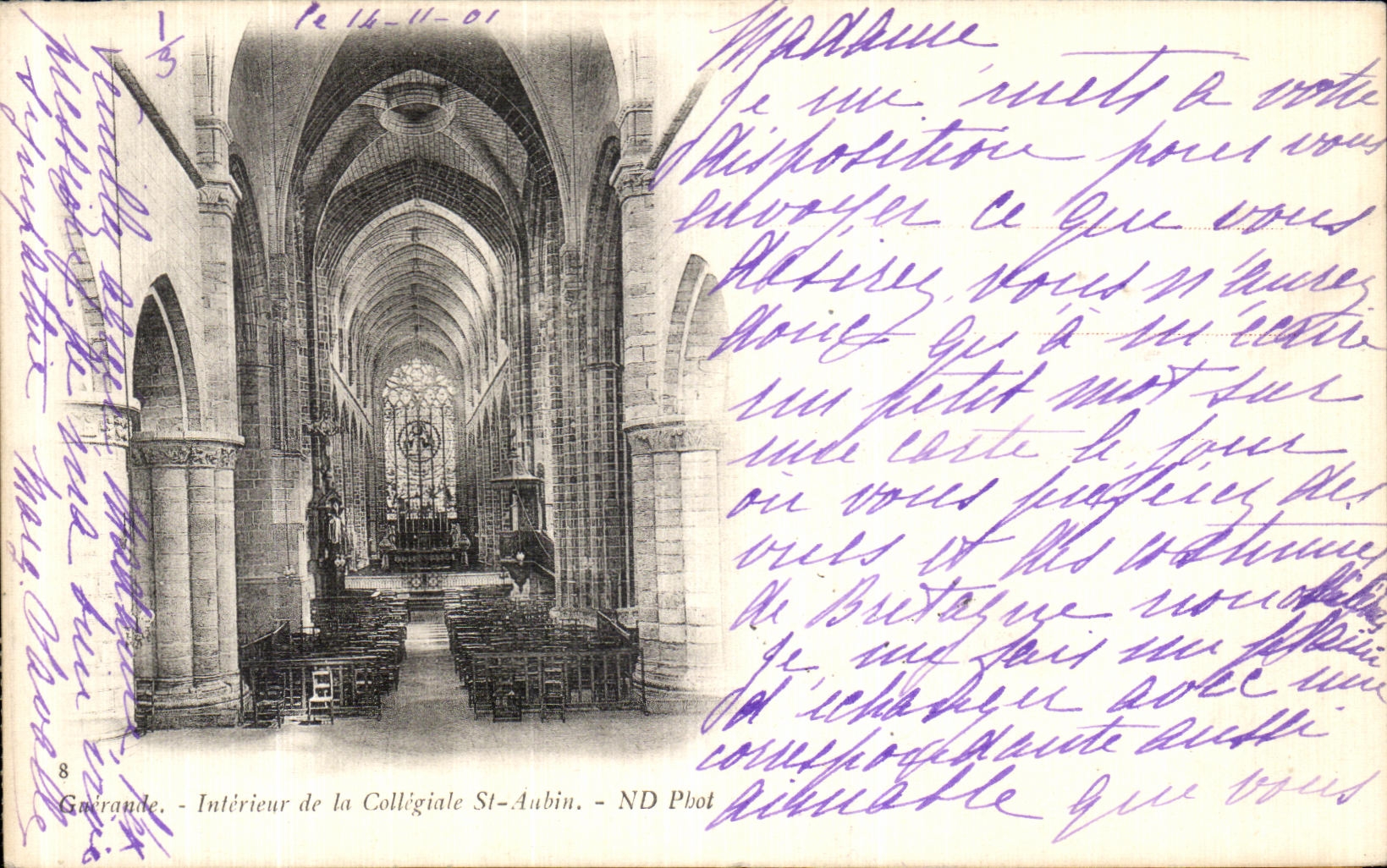 CPA Guerande Interieur de la Collegiale Saint Aubin