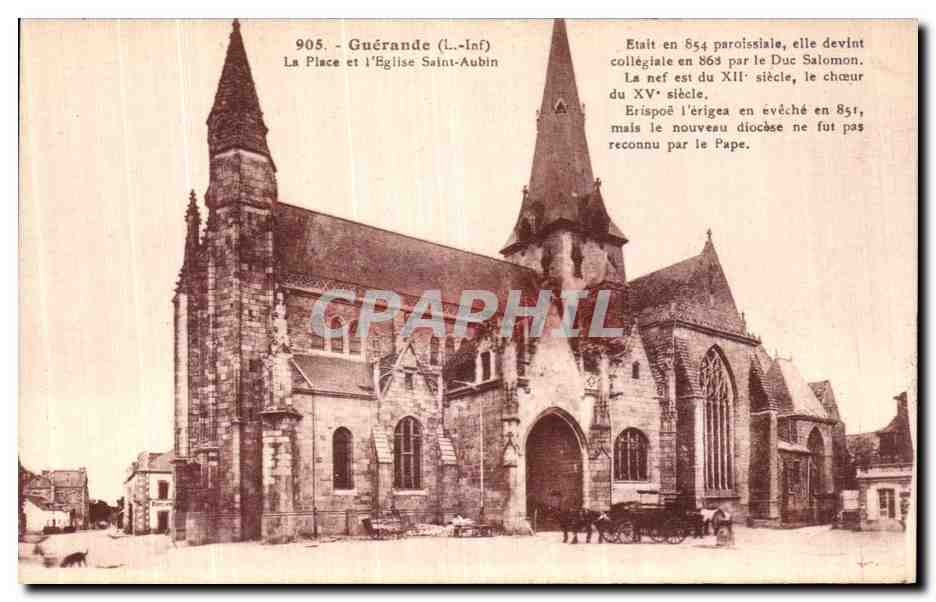 CPA Guerande La Place et L Eglise Saint Aubin 