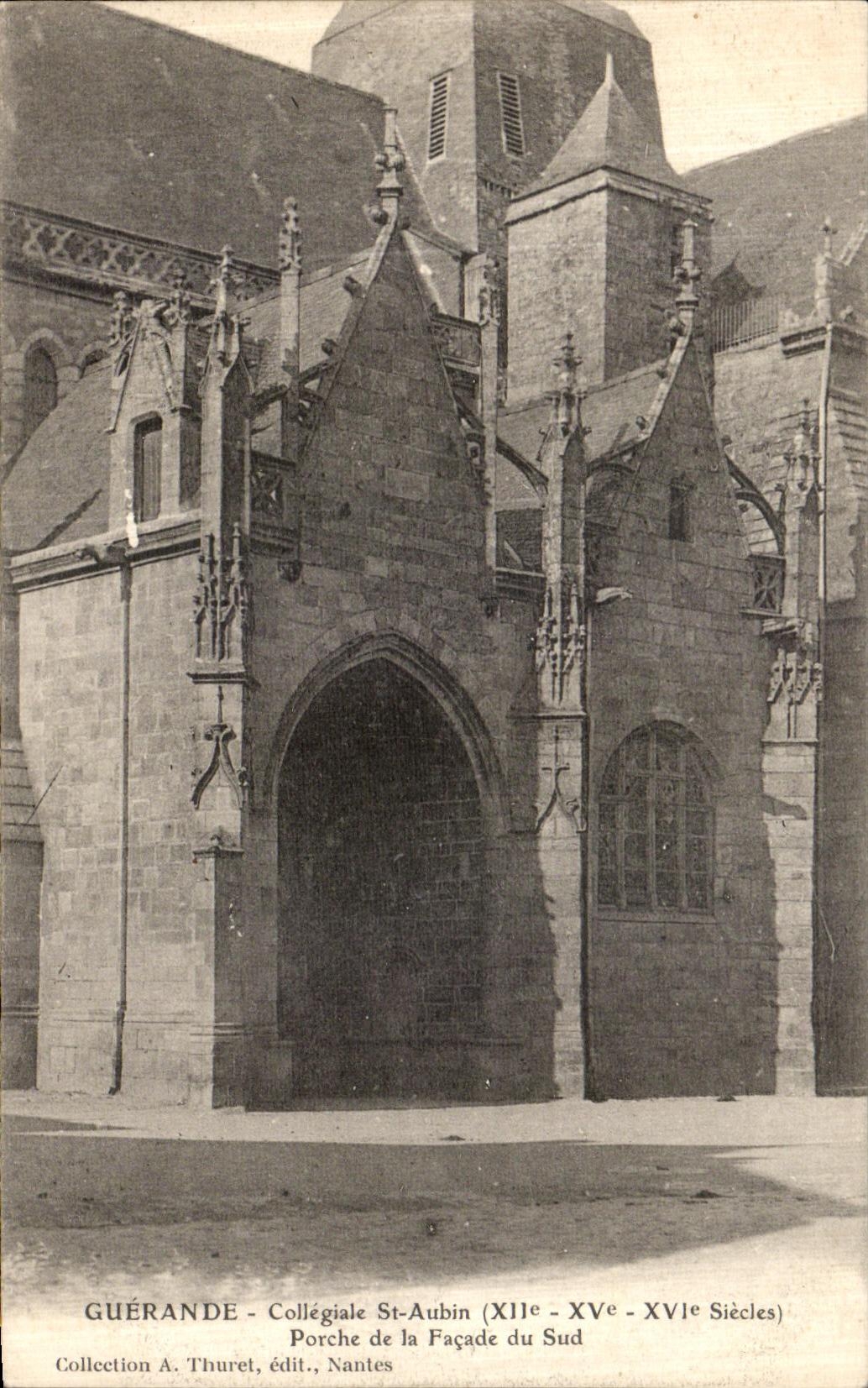 CPA Guerande Collegiale St Aubin Porche de la Facade Du Sud 