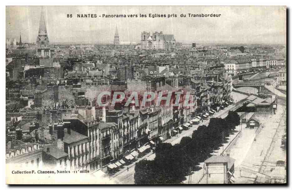 CPA Nanates Panorama Vers les Eglise Pris du Transbordeur