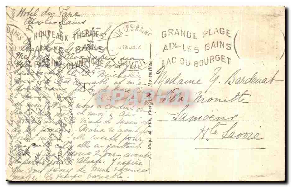 CPA Savoie Tourisme Aix les Bains Royale abbaye d Hautecombe Sur le Bord du  — Verso