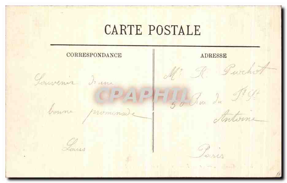CPA Saint Cloud Le Parc Le Bassin et l Allee du Fer a Cheval  — Rückseite