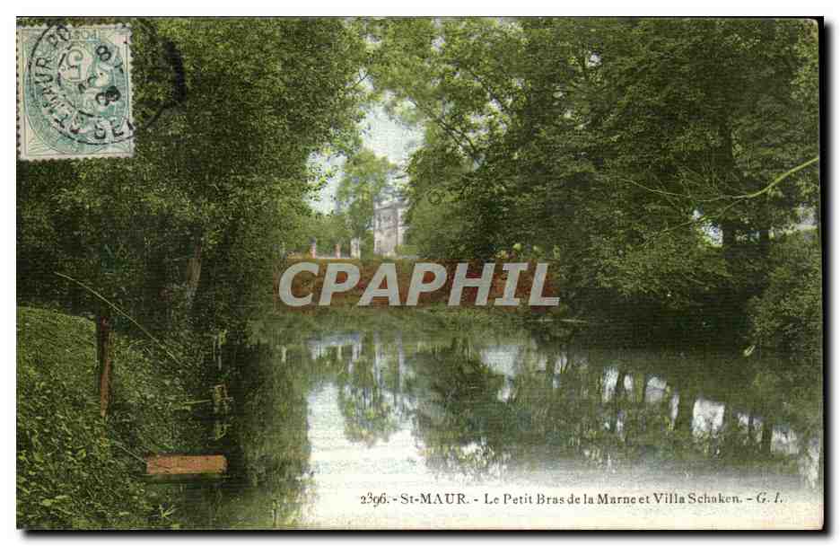 CPA Saint Maur Le Petit Bras de la Marne et Villa Schaken 