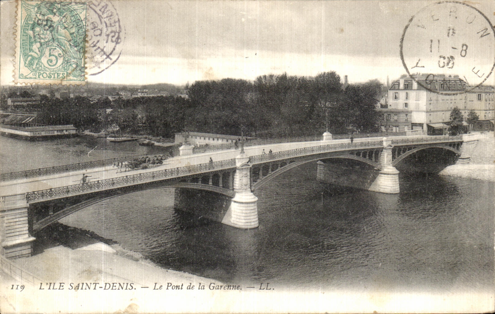 CPA L Ile Saint Denis Le Pont De La Garenne 