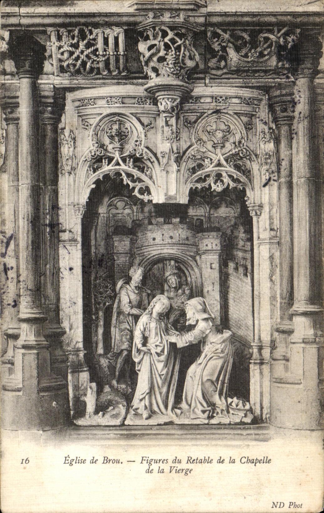 CPA Bourg Eglise de Brou Figures du retable de la chapelle de la vierge 