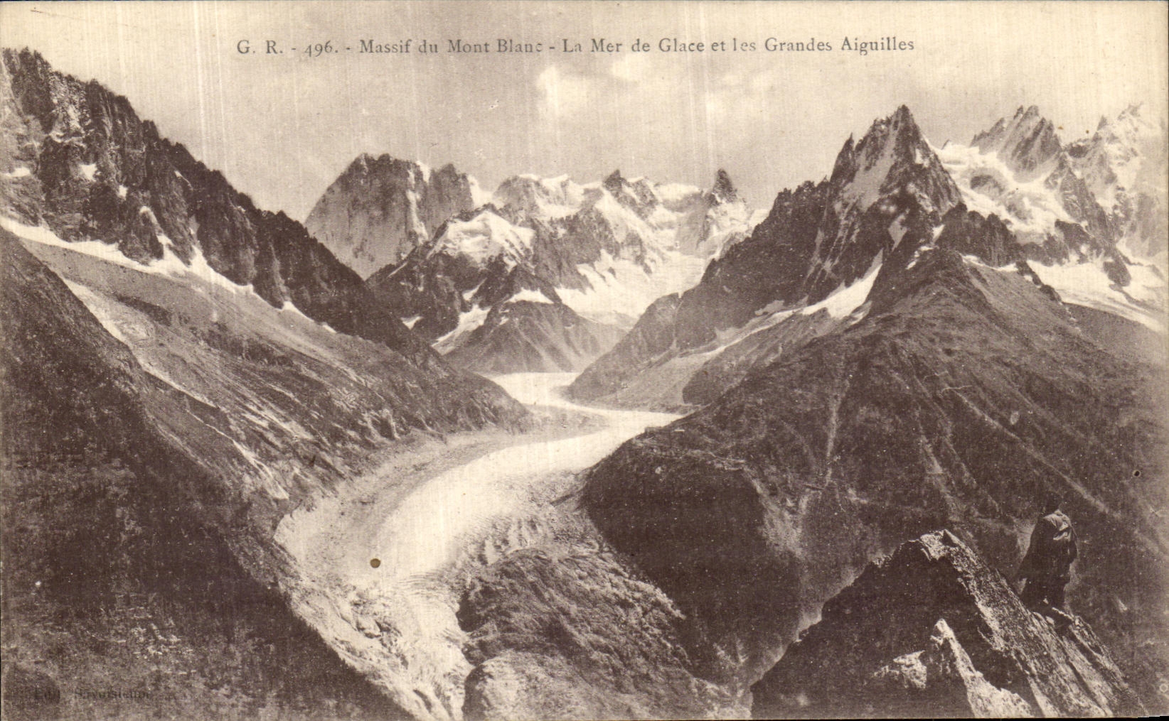 CPA Massif du Mont Blanc La Mer De Glace et Les Grandes Aiguilles