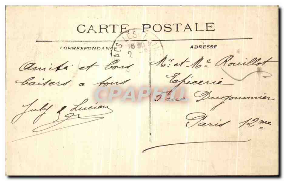 CPA Vals Les Bains Le Pont du Casino  — Rückseite