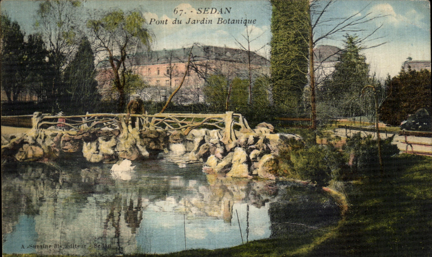 CPA Sedan Pont du jardin botanique
