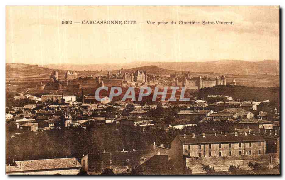 CPA Carcassonne Vue Prise du Cimetiere Saint Vincent 