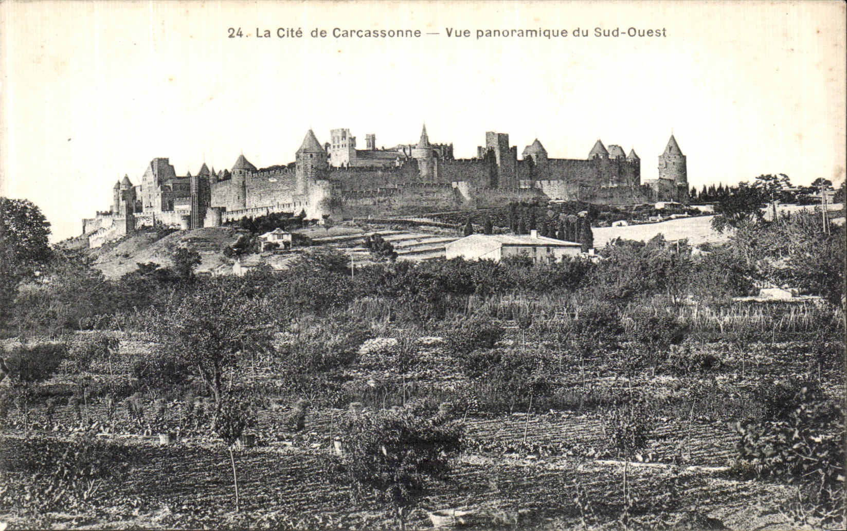 Carcassonne — Vue panoramique du Sud-Ouest — Éditeur non identifié, n° 24