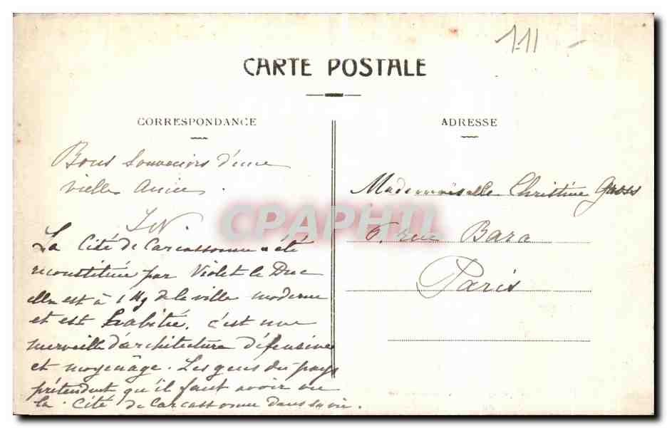 Carcassonne — Vue panoramique du Sud-Ouest — Éditeur non identifié, n° 24 — Rückseite
