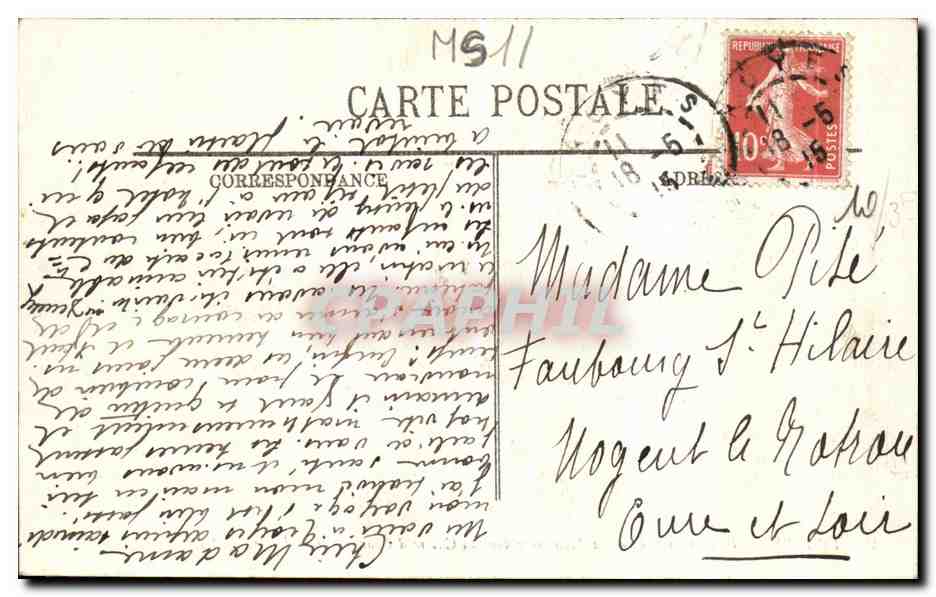 CPA Troyes Panorama Pris de la Madeleine Vers La Caisse d Epargne et Le Lycee — Rückseite