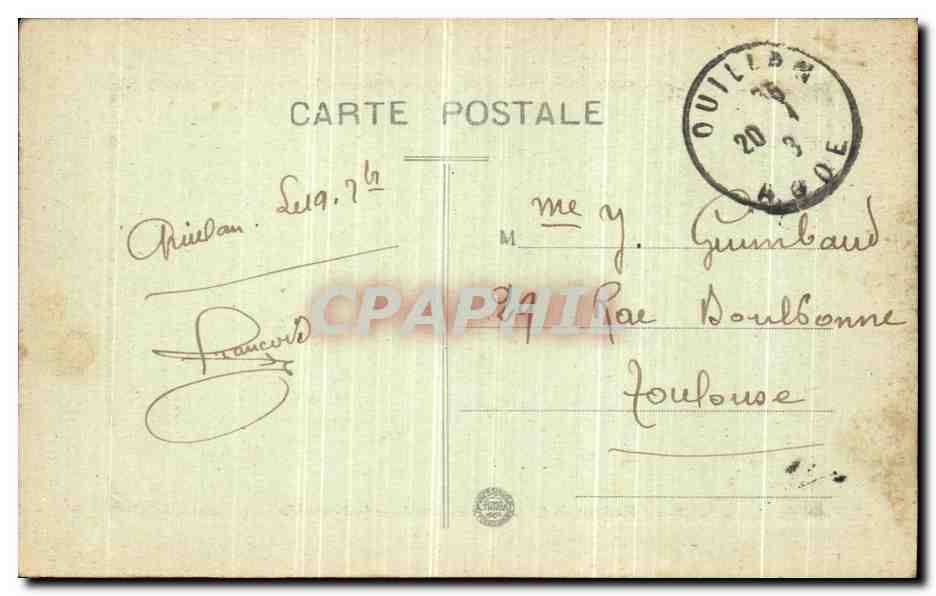 CPA Environs de Quillan Entree de La Pierre Lys — Rückseite