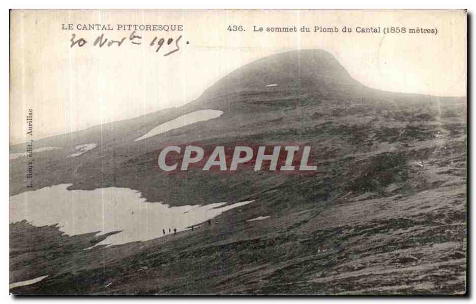 Le sommet du Plomb du Cantal (1858 mètres) — série 436 — éditeur L. Roux, Aurillac